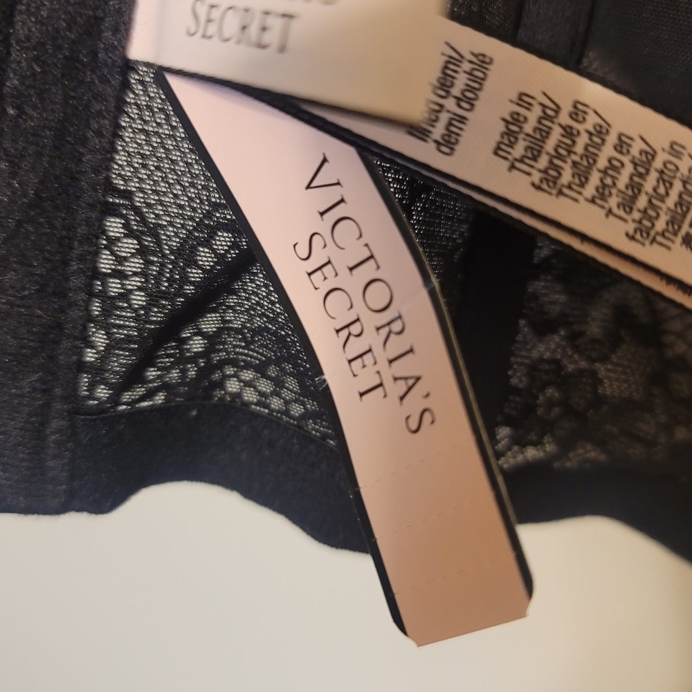 Victoria's Secret Corset Pink & Black Lace Bra Top Sexy Shapewear Size Medium DD - Picture 10 of 13